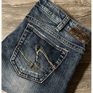 Silver Jeans Women's Twisted Y2K Boot Stretch Mid Rise Jeans SZ 32x33 (36x33)